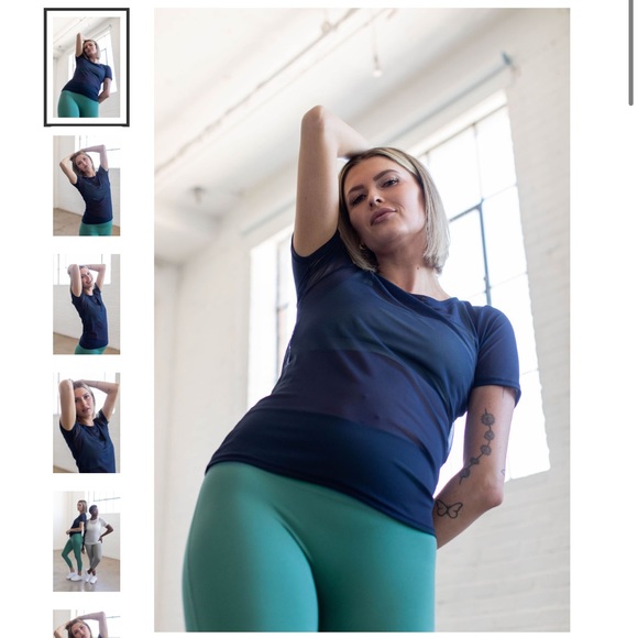 NWT SAVVI MD Navy Blue Mesh SALT Short Sleeve Shirt - Picture 5 of 15